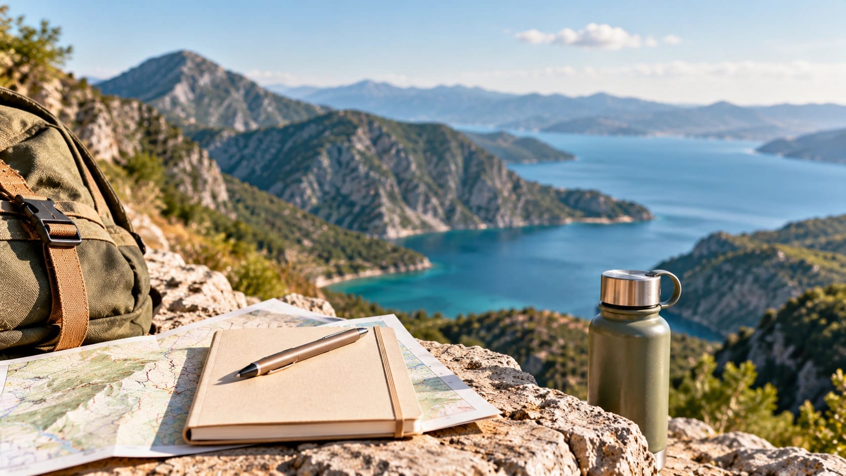 Lake and mountains landscape for Co-Travel Journal